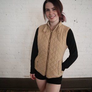 Metric Knits Tan Puffer Vest